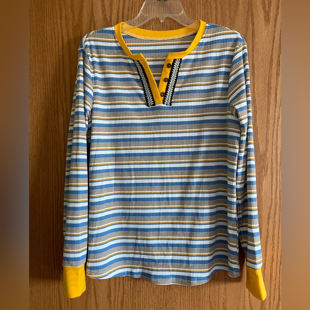 Embroidered Stripe Top